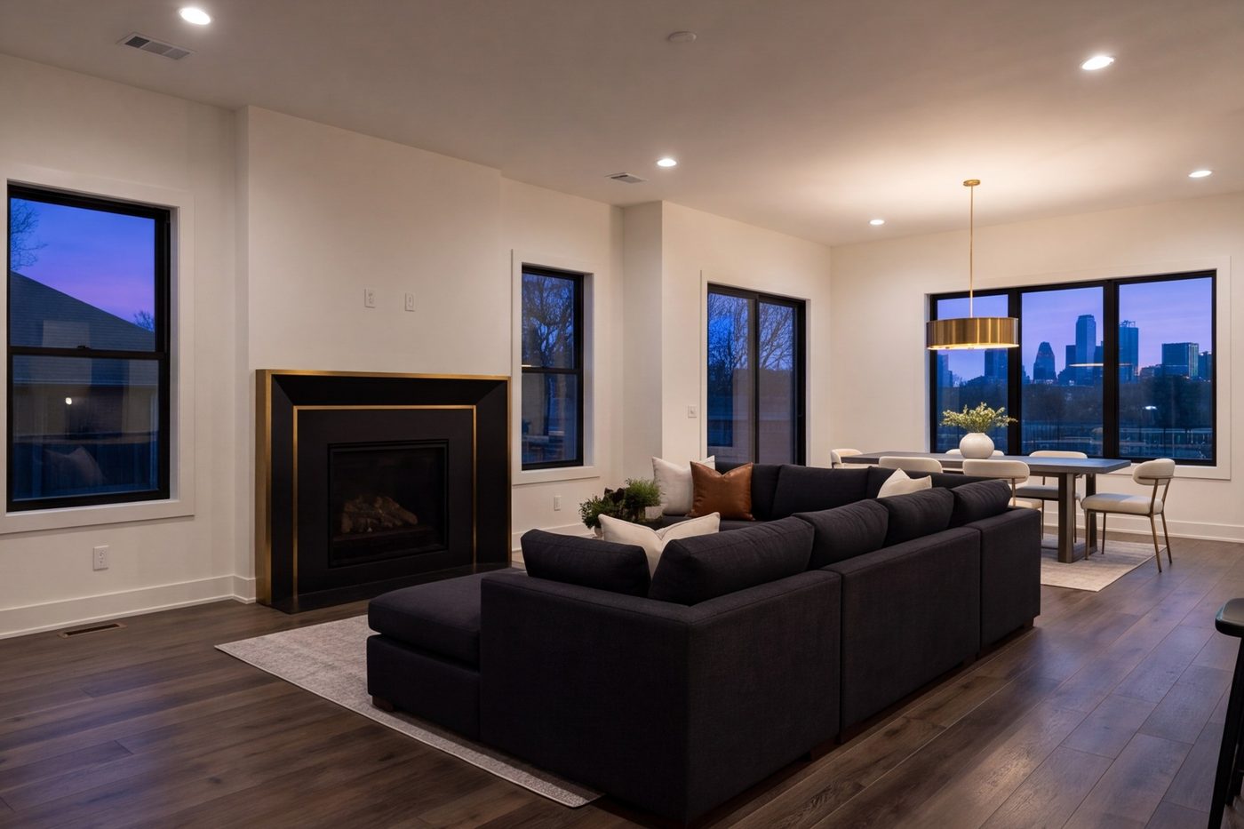 House mid-remodel with framed open plan and new windows